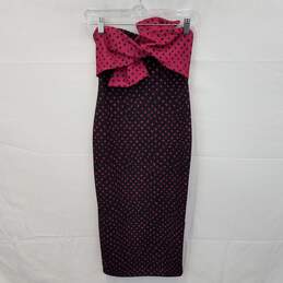 Topshop Black and Pink Sleeveless Bow Dress Women's Size 4