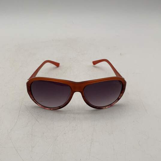 Ed Hardy Womens Orange Brown Full-Rim Peace Plum Sunglasses With Case image number 2