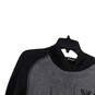 Mens Gray Black Heather 3/4 Sleeve Hooded Pullover Baseball T-Shirt Size L image number 3
