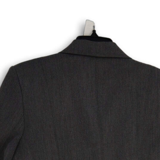 Womens Gray Notch Lapel Welt Pocket Long Sleeve Three Button Blazer Size 14 image number 4