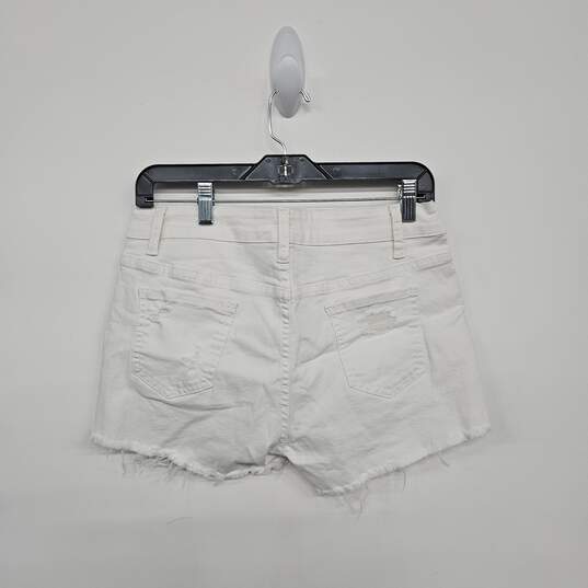 White Denim Cutoff Distressed Shorts image number 2