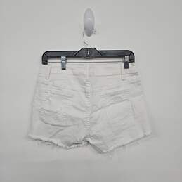 White Denim Cutoff Distressed Shorts alternative image