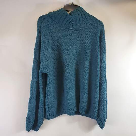 Seven7 Women Women Teal Sweater Sz L NWT image number 2