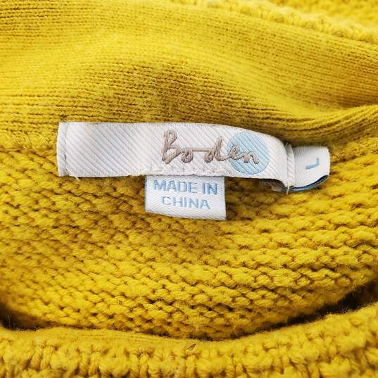 Boden Yellow Knit Puller Sweater Women's Size Large image number 3
