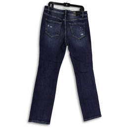 NWT Womens Blue Denim Medium Wash Distressed Straight Leg Jeans Size 31 alternative image