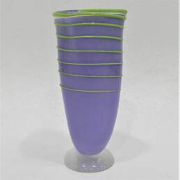 Whimsical Purple and Green Handmade Vase