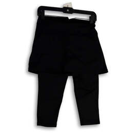 Womens Black Elastic Waist Stretch Pull-On Skirt Capri Leggings Size Small alternative image