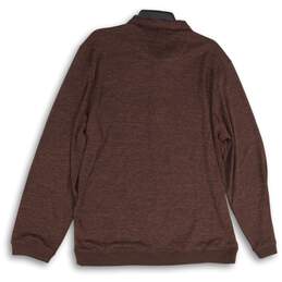 NWT Mens Maroon Spread Collar Long Sleeve Natural Stretch Flex Polo Shirt Sz XL alternative image