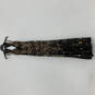 Womens Black Sleeveless Lace Beaded V-Neck Cutout Back Zip Maxi Dress Sz 00 image number 5