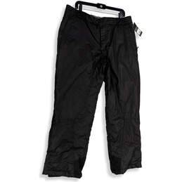 NWT Mens Black Flat Front Pockets Straight Leg Ski Pants Size X-Large