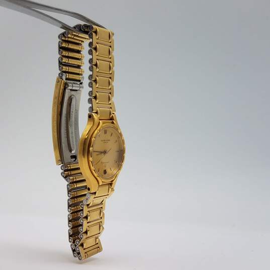Favre Leuba Swiss 1425-43 7 Jewels 23mm Gold Tone Quartz Analog Date Watch 32g image number 6