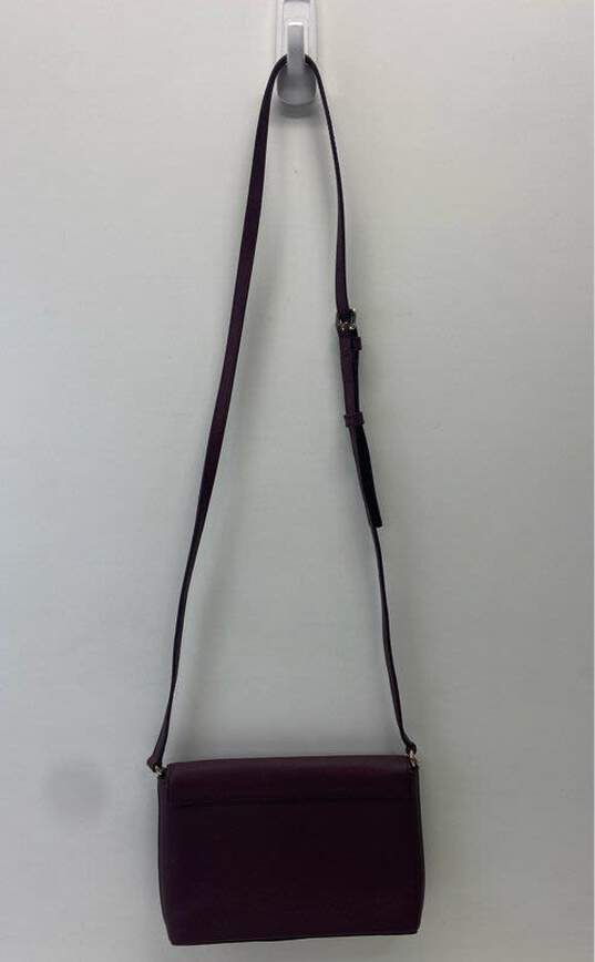 Kate Spade Saffiano Leather Flap Crossbody Bag Plum image number 1