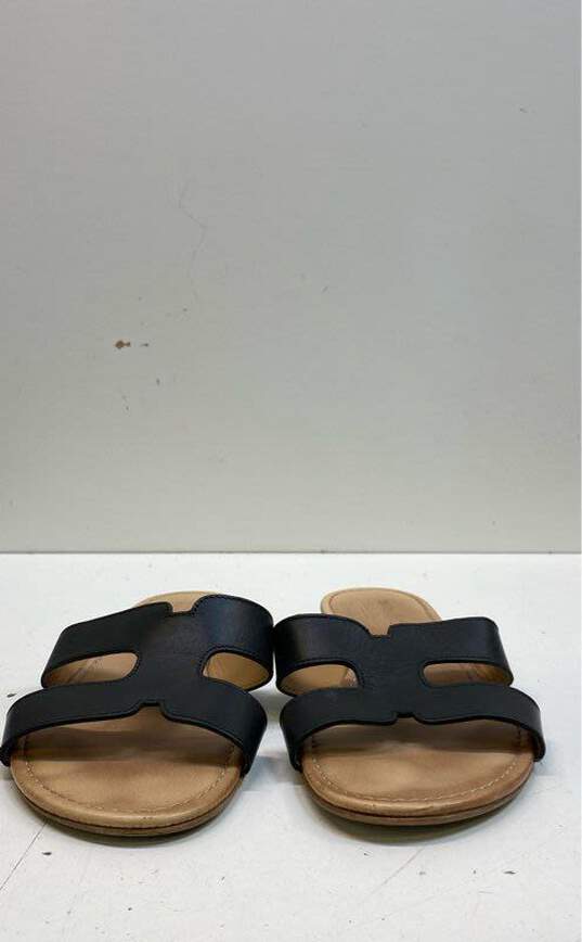Coach And Four Black Leather Slide Sandals Women's Size 7 image number 3