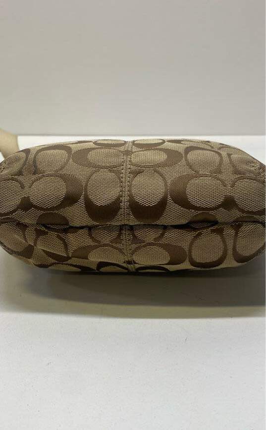 COACH Tan Signature Canvas Pouch Zip Crossbody Bag image number 3