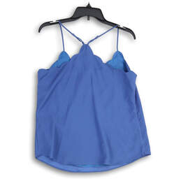 Womens Blue Spaghetti Strap Sleeveless Scalloped Camisole Tank Top Size 8 alternative image