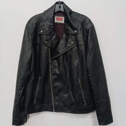 Men’s Levi’s Faux Leather Long-Sleeve Motorcycle Jacket Sz L