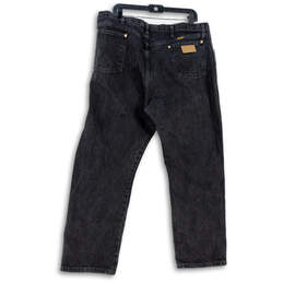 Mens Black Dark Wash Stretch Denim Straight Jeans Size 42 X 30 alternative image