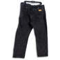 Mens Black Dark Wash Stretch Denim Straight Jeans Size 42 X 30 image number 2