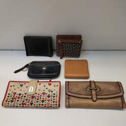Fossil Assorted Bundle Lot Set of 6 Leather Wallets