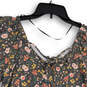 NWT Womens Multicolor Floral Round Neck Short Sleeve Blouse Top Size XS image number 4