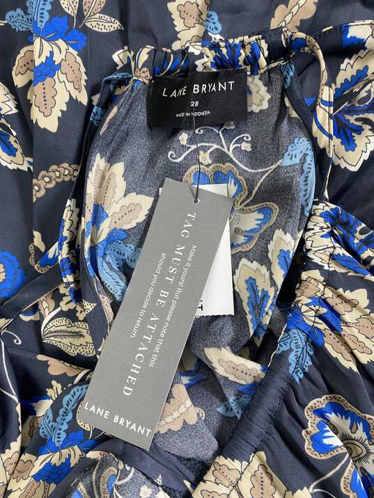 Lane Bryant Women Blue Floral Print Sleeveless Dress 28 NWT image number 3