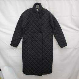 Rebecca Minkoff Long Double Breast Black Quilted Trench Coat Size S