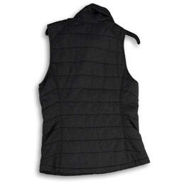 Womens Gray Sleeveless Mock Neck Pockets Full-Zip Quilted Vest Size Medium alternative image