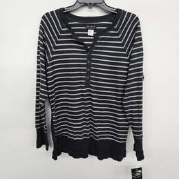 Axcess Black And White Stripped Long Sleeve Shirt