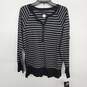 Axcess Black And White Stripped Long Sleeve Shirt image number 1