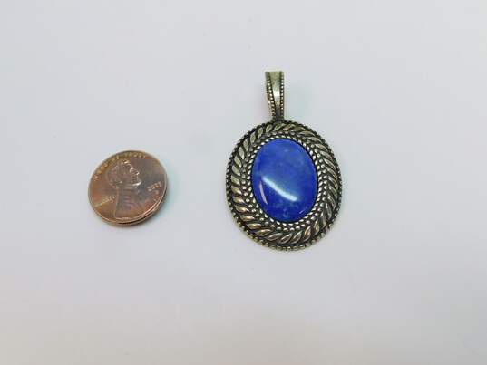 Carolyn Pollack Sterling Silver Lapis Rope Detail Pendant 11.3g image number 4