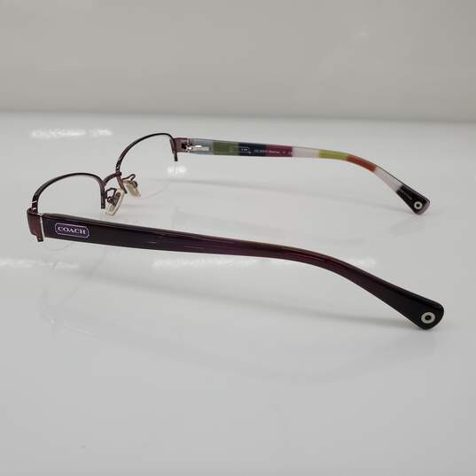 Coach 'Bettie' Purple Multicolor Half Rim Eyeglass Frames AUTHENTICATED image number 4