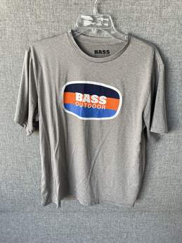 Bass Outdoor Mens Gray Crew Neck Graphic Print T-Shirt Size M T-0545559-D