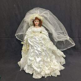 Vintage Porcelain Wedding Themed Doll w/Dress