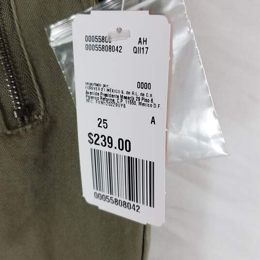 Forever 21 Women Green Pants Sz 25 NWT image number 6