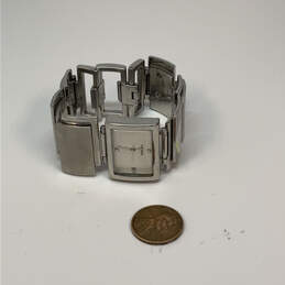 Designer Fossil ES-1865 Silver-Tone Rectangle Chain Strap Analog Wristwatch alternative image