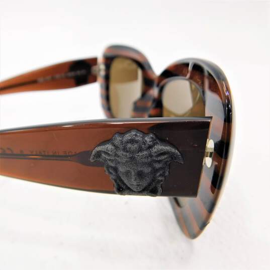 VERSACE Medusa Glitter 4317 'Brown Rule Black' 5187/73 Stripe Sunglasses with COA image number 10