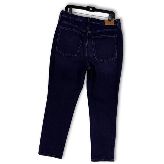 Womens Blue Denim Dark Wash Pockets Stretch Skinny Leg Jeans Size 31 image number 2