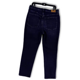 Womens Blue Denim Dark Wash Pockets Stretch Skinny Leg Jeans Size 31 alternative image
