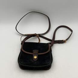 Dooney & Bourke Womens Black Brown Adjustable Strap Crossbody Bag Purse