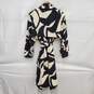 11 Honore WM's Polyester & Cotton Blend Black & Ivory Print Trench Coat Size 12 image number 2