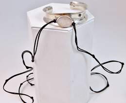 Nina Nguyen & 925 Druzy Pendant Cord Necklace & Concave Cuff Bracelet