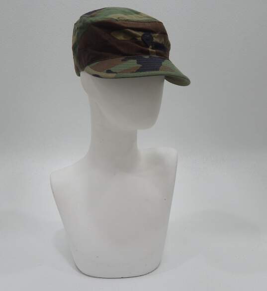 2 Vintage US Army Military Camo Hats Sizes Mens 7 And 7 1/8 image number 1