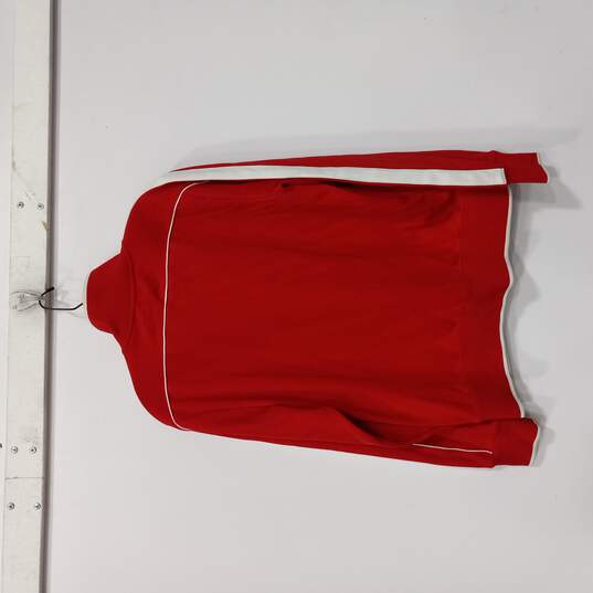 Men's Red Athletic Zip Up Jacket Size Medium image number 4