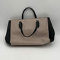 Womens Pink Gray Leather Fashionable Inner Pockets Double Strap Hand Bag image number 2