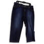Womens Blue Denim Medium Wash High Waist Pockets Capri Jeans Size 16 image number 3