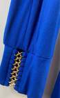 NWT Cache Womens Blue Long Sleeve Surplice Neck Pullover Wrap Dress Size L image number 4