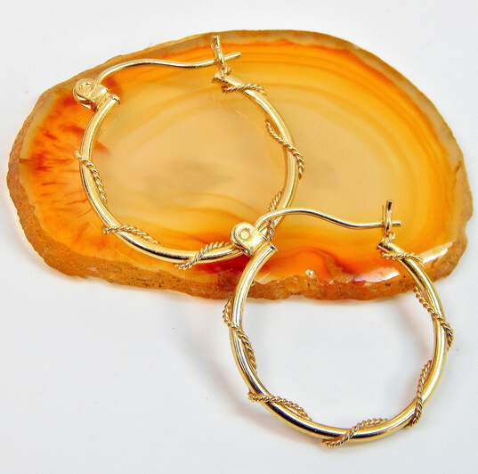 14K Yellow Gold Hoop Earrings 1.3g image number 1