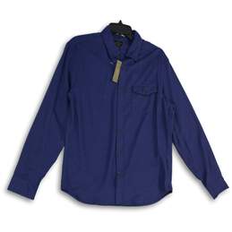 NWT J.Crew Mens Blue Houndstooth Spread Collar Button-Up Shirt Size Medium