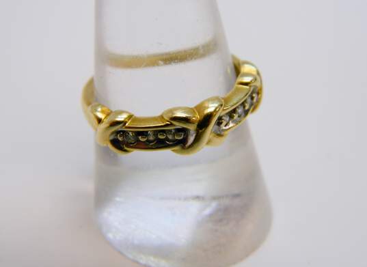 Elegant 14K Yellow Gold Diamond Accent Ring 2.9g image number 3