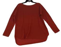 Womens Orange Long Sleeve Crew Neck Pullover Sweater Size Large alternative image